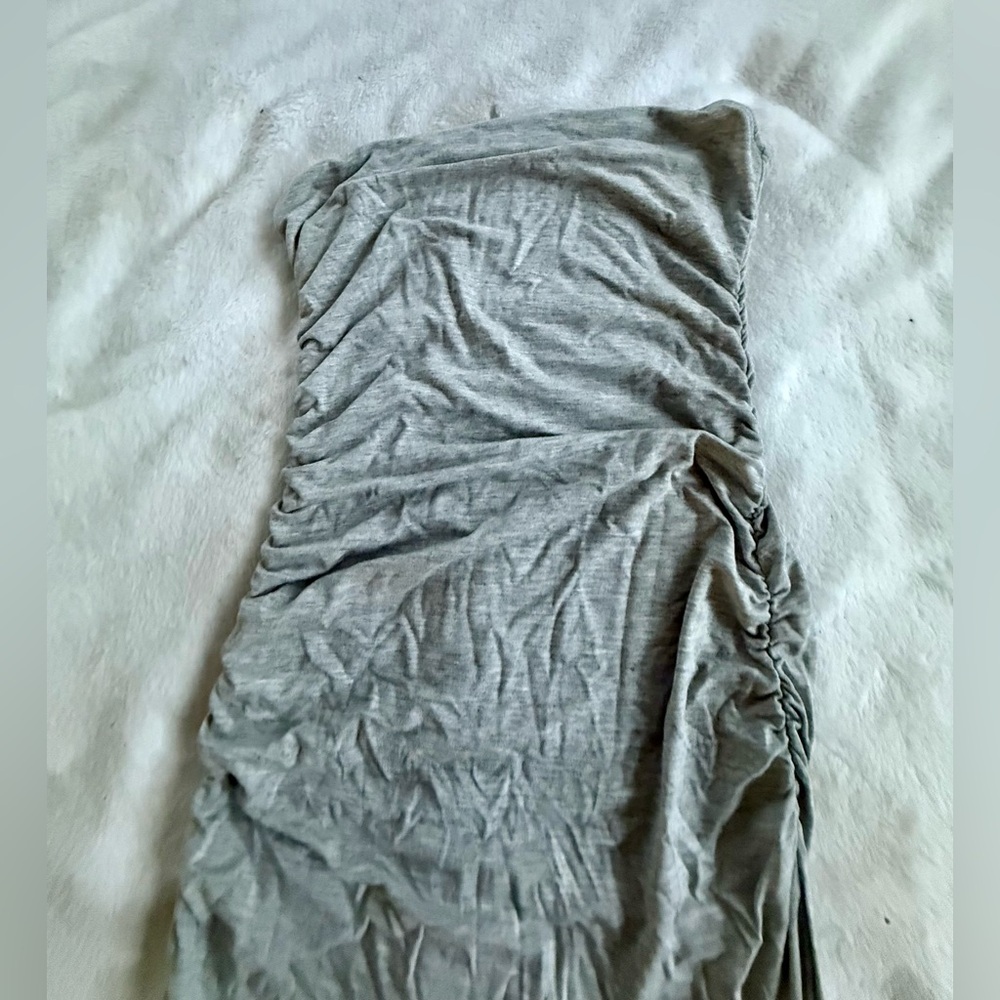 Strapless Gray Ruched Tube Dress XS - Picture 3 of 3